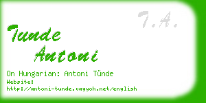 tunde antoni business card
